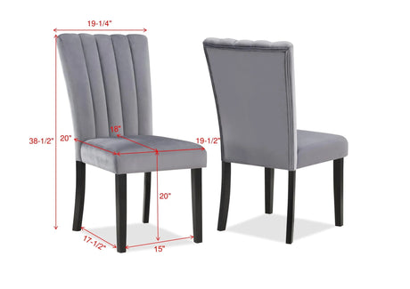 Pascal Black and Gray Marble-Top Dining Set by Crown Mark at Eve Furniture