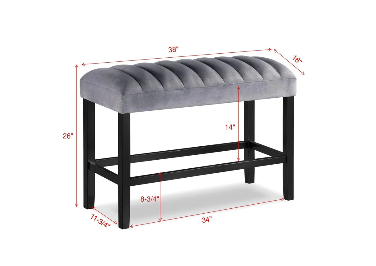 Pascal Black and Gray Square Counter Height Dining Set by Crown Mark at Eve Furniture
