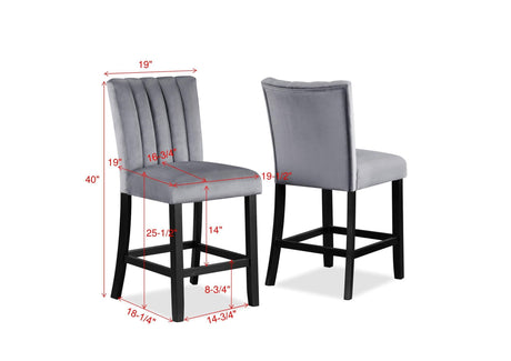 Pascal Black and Gray Square Counter Height Dining Set by Crown Mark at Eve Furniture