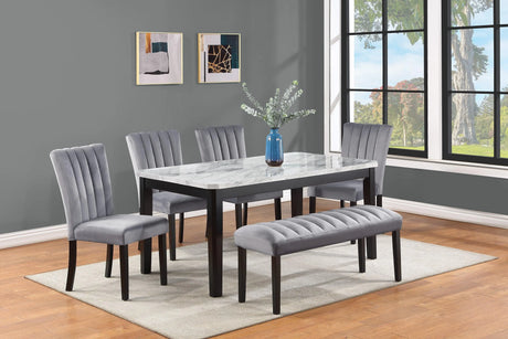 Pascal Gray Dining Bench by Crown Mark at Eve Furniture
