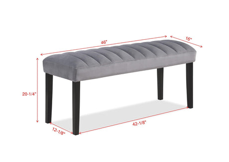 Pascal Gray Dining Bench by Crown Mark at Eve Furniture
