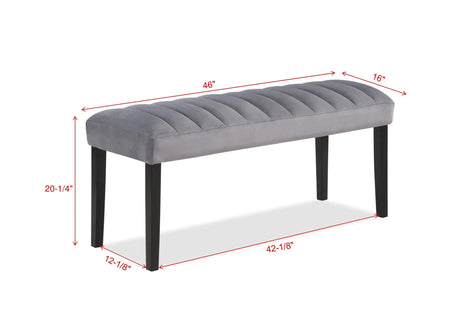 Pascal Gray Dining Bench by Crown Mark at Eve Furniture