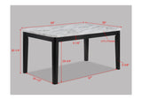 Pascal White and Black Faux Marble Dining Table by Crown Mark at Eve Furniture