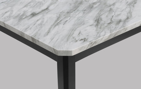 Pascal White and Black Faux Marble Dining Table by Crown Mark at Eve Furniture