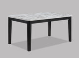 Pascal White and Black Faux Marble Dining Table by Crown Mark at Eve Furniture