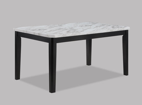 Pascal White and Black Faux Marble Dining Table by Crown Mark at Eve Furniture