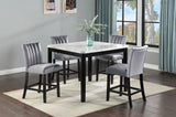 Pascal White and Black Faux Marble-Top Counter Height Table by Crown Mark at Eve Furniture
