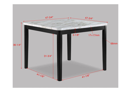 Pascal White and Black Faux Marble-Top Counter Height Table by Crown Mark at Eve Furniture