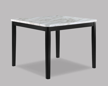 Pascal White and Black Faux Marble-Top Counter Height Table by Crown Mark at Eve Furniture
