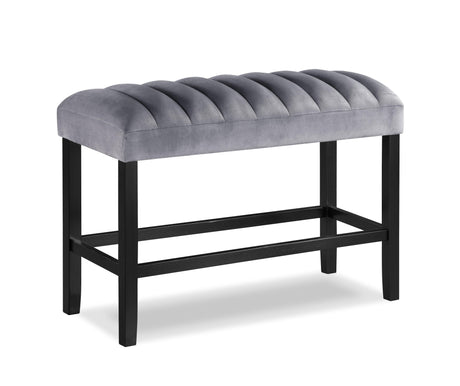 Pascal Black and Gray Counter Height Dining Bench by Crown Mark at Eve Furniture