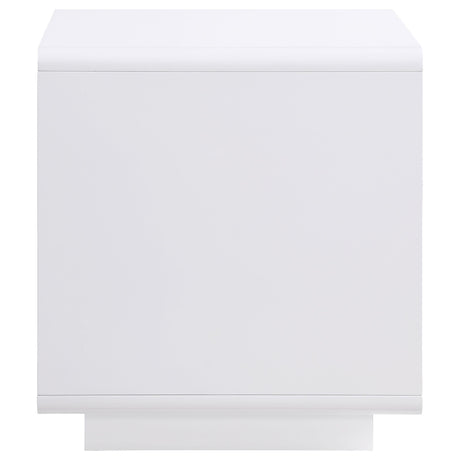 Paseo White High Gloss Square End Table by Coaster at Eve Furniture
