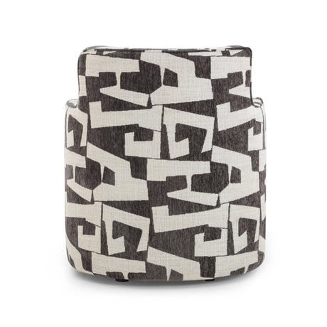 Passe Black Performance Jacquard Swivel Chair by TOV Furniture at Eve Furniture