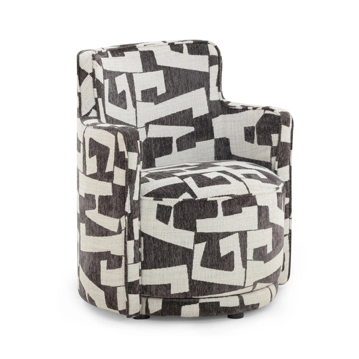 Passe Black Performance Jacquard Swivel Chair by TOV Furniture at Eve Furniture