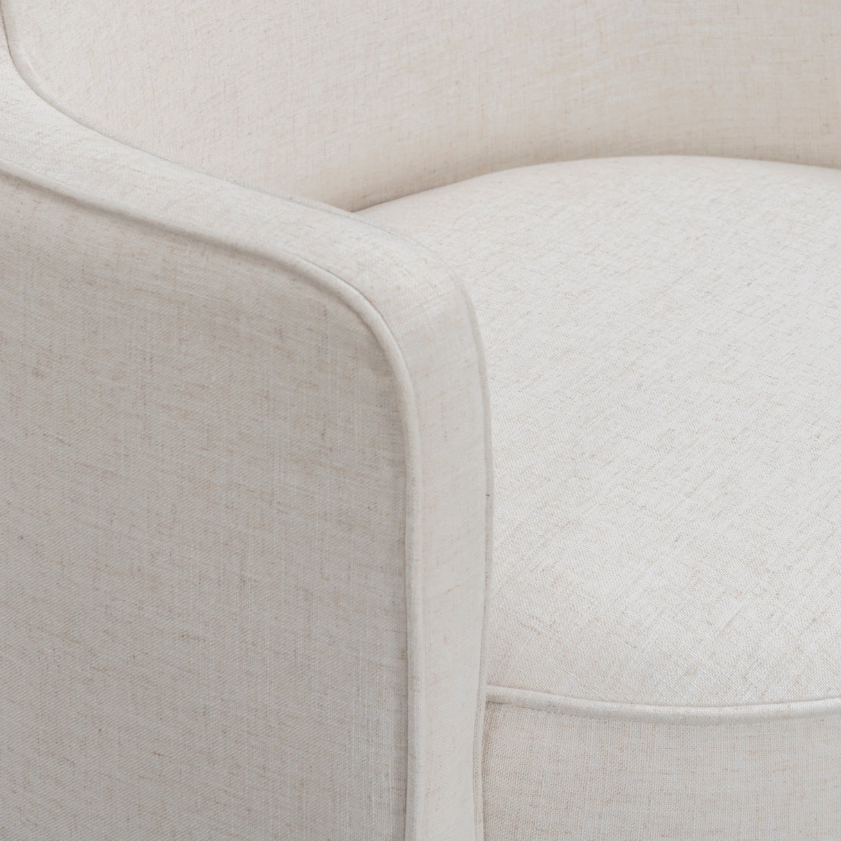 Passe Cream Upcycled Performance Linen Swivel Chair by TOV Furniture at Eve Furniture