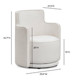 Passe Cream Upcycled Performance Linen Swivel Chair by TOV Furniture at Eve Furniture