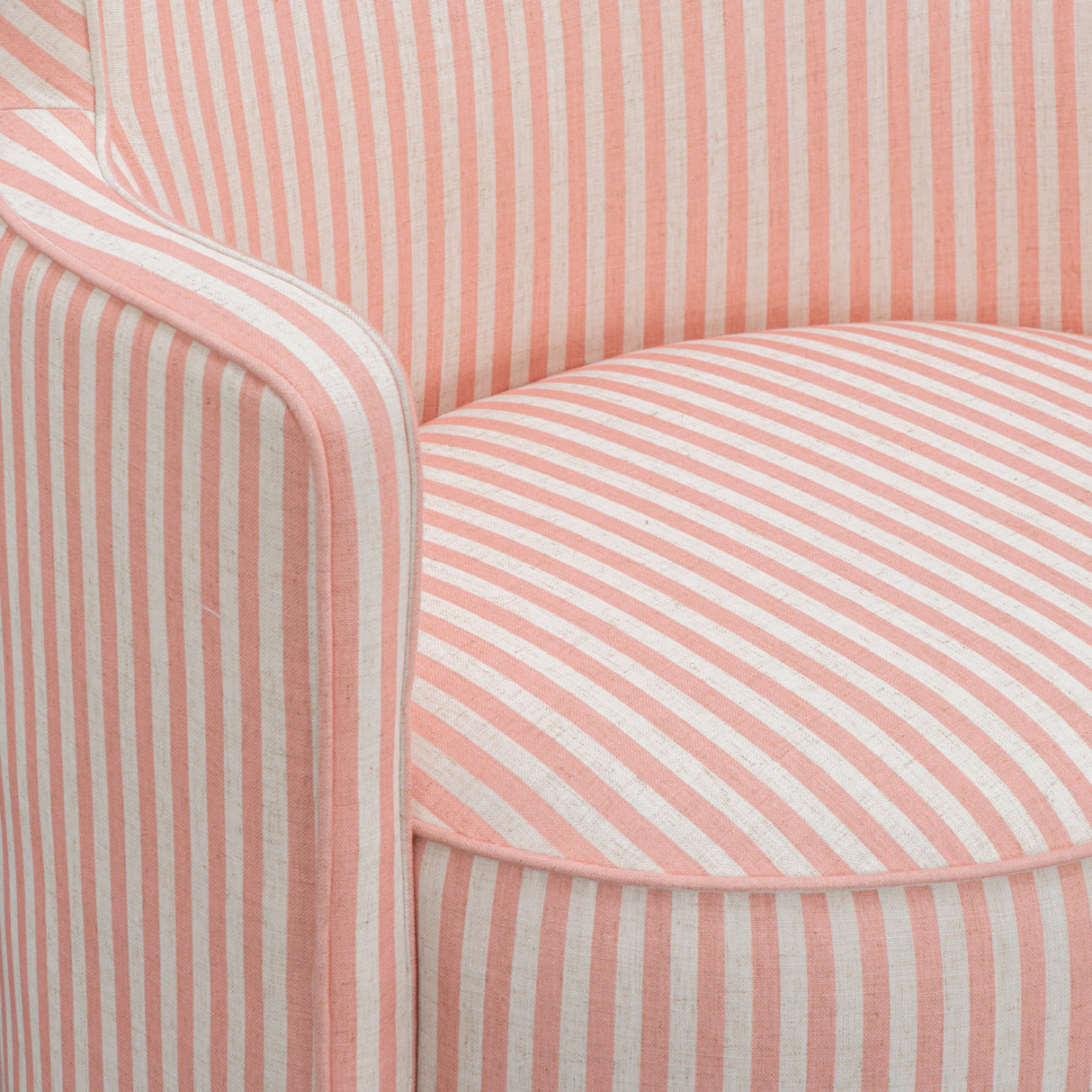 Passe Striped Linen Swivel Chair by TOV Furniture at Eve Furniture