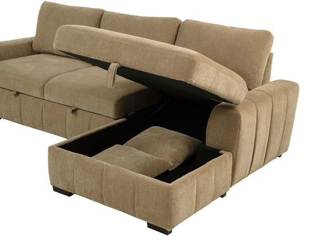 Pastrana Camel Upholstered Sleeper Sectional Sofa by Coaster at Eve Furniture