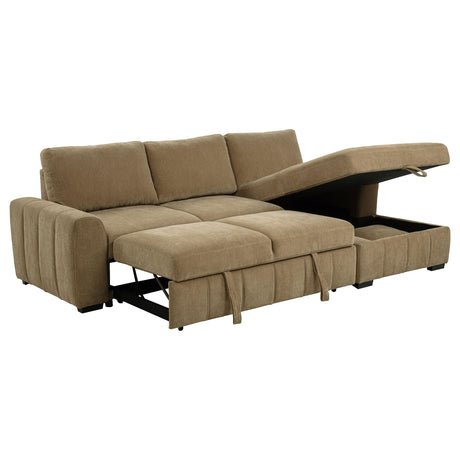 Pastrana Camel Upholstered Sleeper Sectional Sofa by Coaster at Eve Furniture