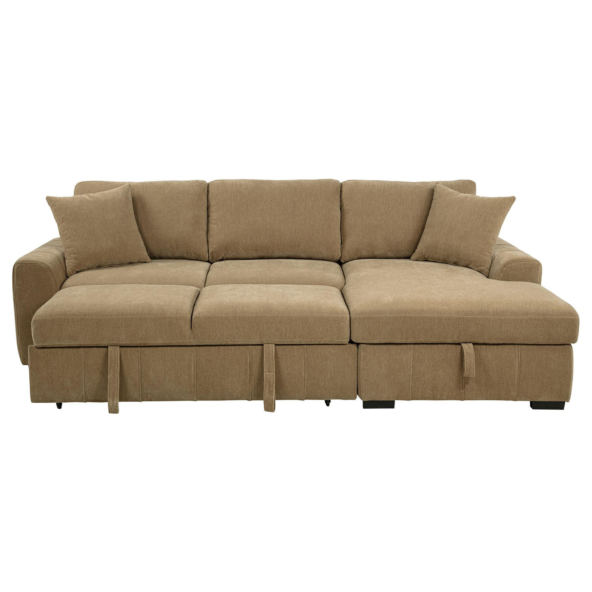 Pastrana Camel Upholstered Sleeper Sectional Sofa by Coaster at Eve Furniture