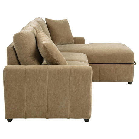 Pastrana Camel Upholstered Sleeper Sectional Sofa by Coaster at Eve Furniture