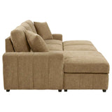Pastrana Camel Upholstered Sleeper Sectional Sofa LAF Chaise by Coaster at Eve Furniture