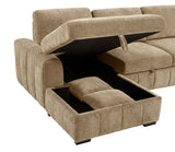 Pastrana Camel Upholstered Sleeper Sectional Sofa LAF Chaise by Coaster at Eve Furniture