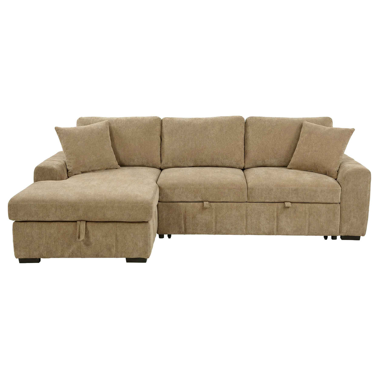 Pastrana Camel Upholstered Sleeper Sectional Sofa LAF Chaise by Coaster at Eve Furniture