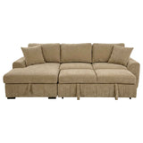 Pastrana Camel Upholstered Sleeper Sectional Sofa LAF Chaise by Coaster at Eve Furniture