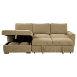 Pastrana Camel Upholstered Sleeper Sectional Sofa LAF Chaise by Coaster at Eve Furniture