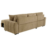 Pastrana Camel Upholstered Sleeper Sectional Sofa LAF Chaise by Coaster at Eve Furniture