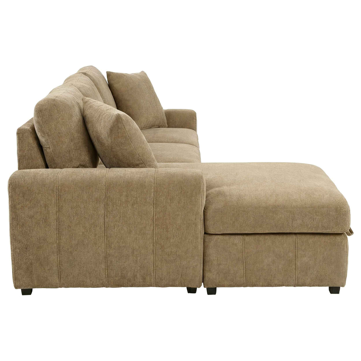 Pastrana Camel Upholstered Sleeper Sectional Sofa LAF Chaise by Coaster at Eve Furniture