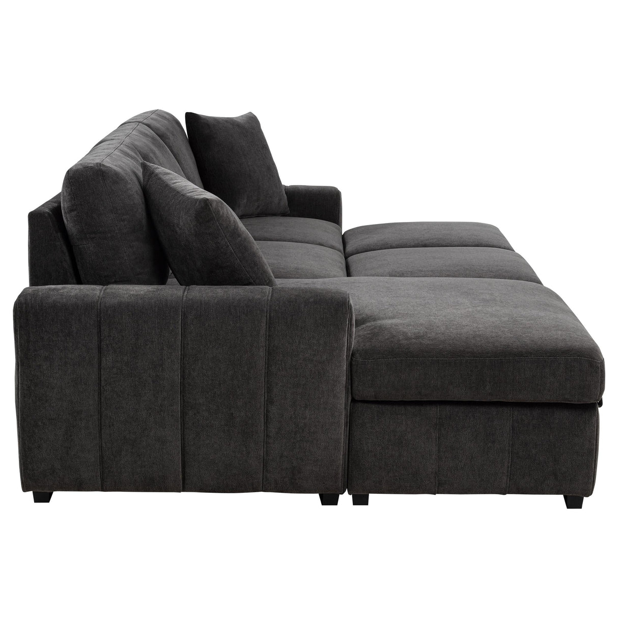 Pastrana Charcoal Grey Upholstered Sleeper Sectional Sofa by Coaster at Eve Furniture