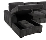 Pastrana Charcoal Grey Upholstered Sleeper Sectional Sofa by Coaster at Eve Furniture