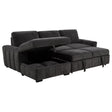 Pastrana Charcoal Grey Upholstered Sleeper Sectional Sofa by Coaster at Eve Furniture