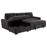 Pastrana Charcoal Grey Upholstered Sleeper Sectional Sofa by Coaster at Eve Furniture