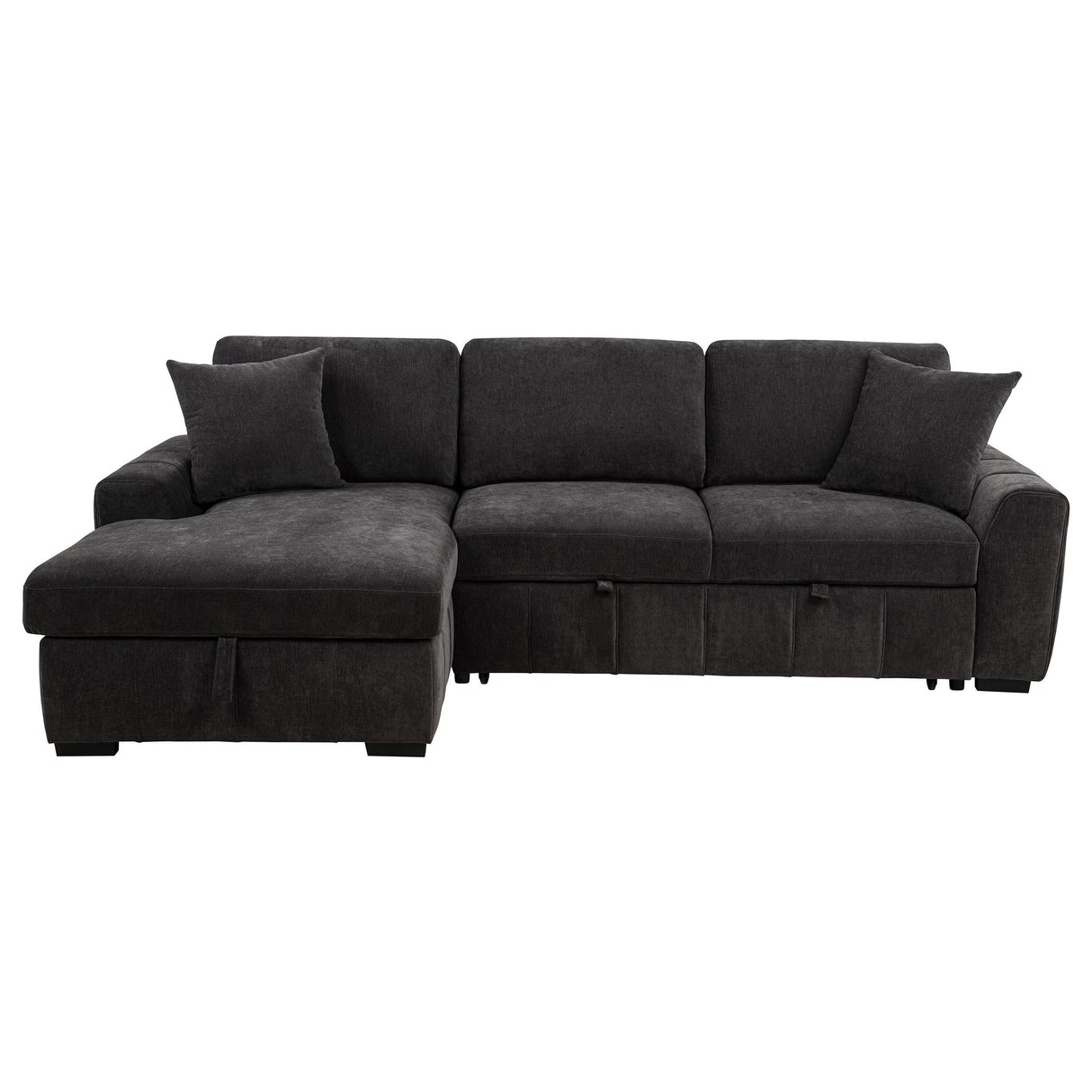 Pastrana Charcoal Grey Upholstered Sleeper Sectional Sofa by Coaster at Eve Furniture