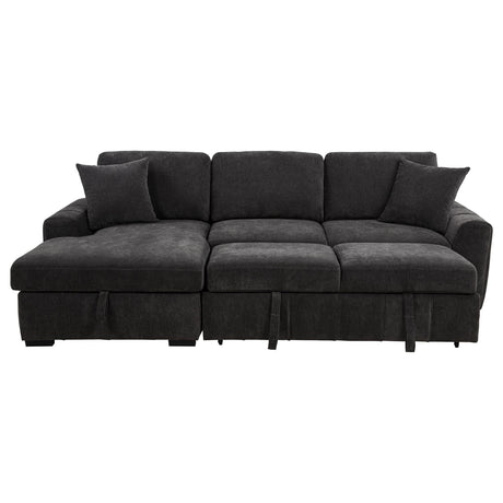Pastrana Charcoal Grey Upholstered Sleeper Sectional Sofa by Coaster at Eve Furniture