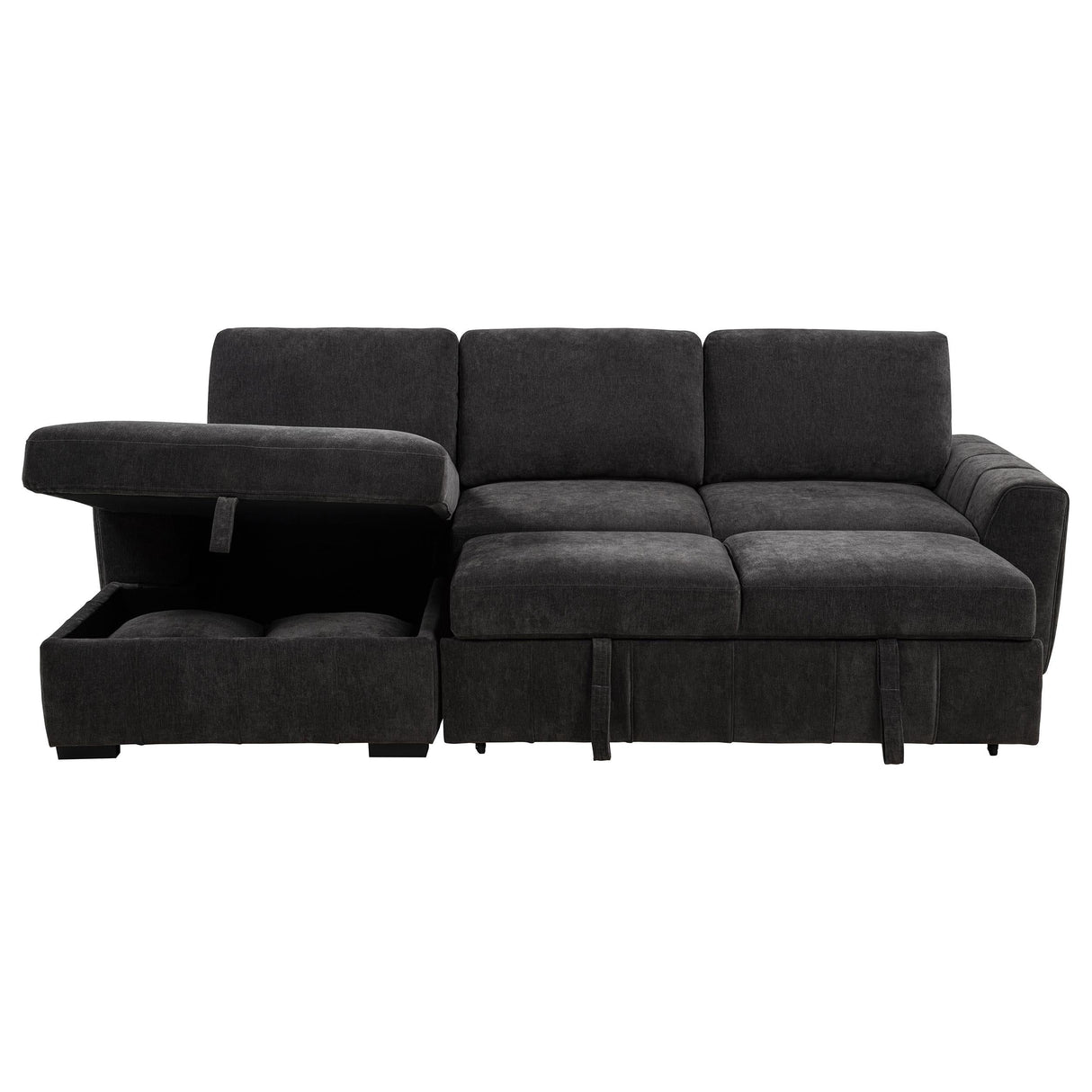 Pastrana Charcoal Grey Upholstered Sleeper Sectional Sofa by Coaster at Eve Furniture