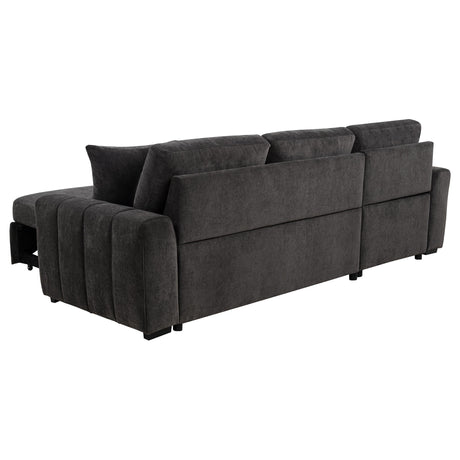 Pastrana Charcoal Grey Upholstered Sleeper Sectional Sofa by Coaster at Eve Furniture