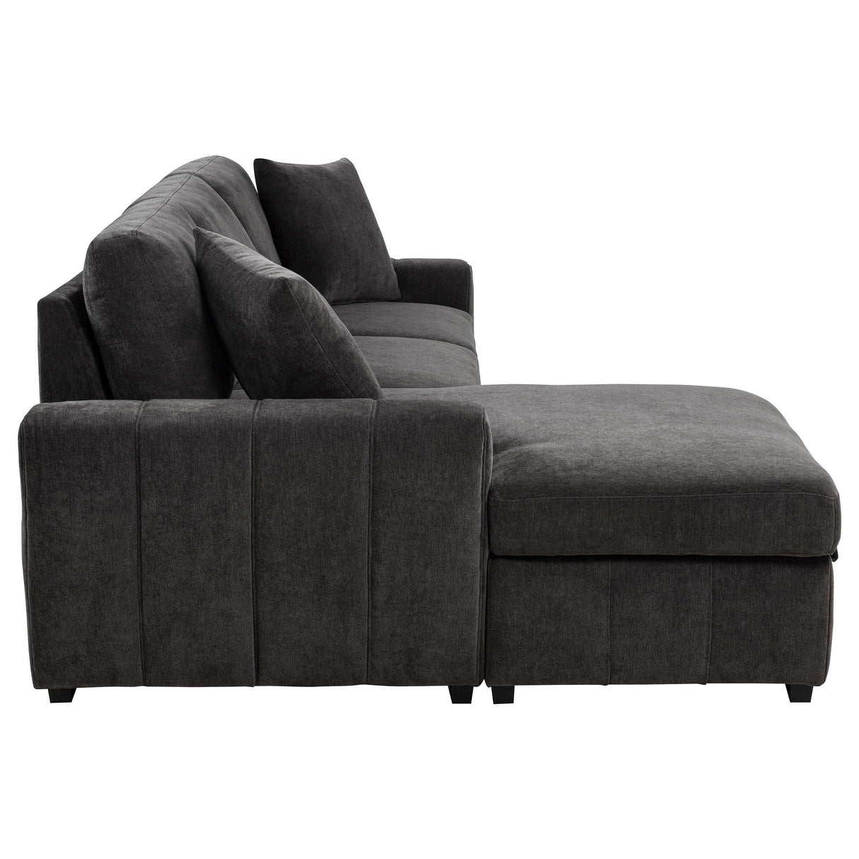 Pastrana Charcoal Grey Upholstered Sleeper Sectional Sofa by Coaster at Eve Furniture