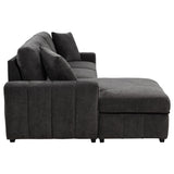 Pastrana Charcoal Grey Upholstered Sleeper Sectional Sofa by Coaster at Eve Furniture