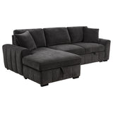 Pastrana Charcoal Grey Upholstered Sleeper Sectional Sofa by Coaster at Eve Furniture