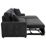 Pastrana Charcoal Grey Upholstered Sleeper Sectional Sofa RAF Chaise by Coaster at Eve Furniture