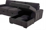 Pastrana Charcoal Grey Upholstered Sleeper Sectional Sofa RAF Chaise by Coaster at Eve Furniture