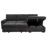 Pastrana Charcoal Grey Upholstered Sleeper Sectional Sofa RAF Chaise by Coaster at Eve Furniture