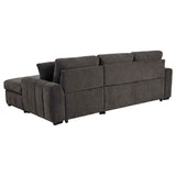 Pastrana Charcoal Grey Upholstered Sleeper Sectional Sofa RAF Chaise by Coaster at Eve Furniture