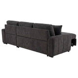 Pastrana Charcoal Grey Upholstered Sleeper Sectional Sofa RAF Chaise by Coaster at Eve Furniture