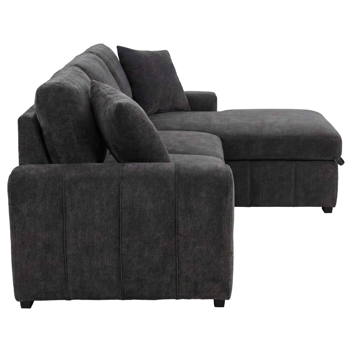 Pastrana Charcoal Grey Upholstered Sleeper Sectional Sofa RAF Chaise by Coaster at Eve Furniture