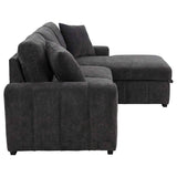 Pastrana Charcoal Grey Upholstered Sleeper Sectional Sofa RAF Chaise by Coaster at Eve Furniture