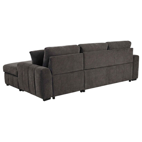 Pastrana Charcoal Grey Upholstered Sleeper Sectional Sofa RAF Chaise by Coaster at Eve Furniture